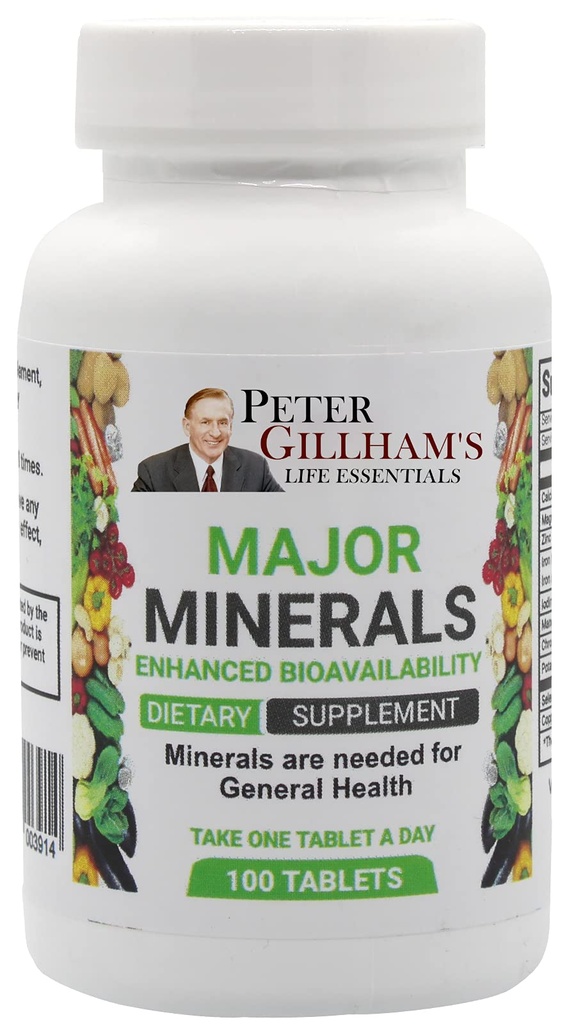 Store mineraler 100 tabletter, ingen oksid! Lett å sammenfalle multimineral, balansert for menn og kvinner bein og immunsystem støtte med jern og kalium av Peter Gillham's Life Essentials