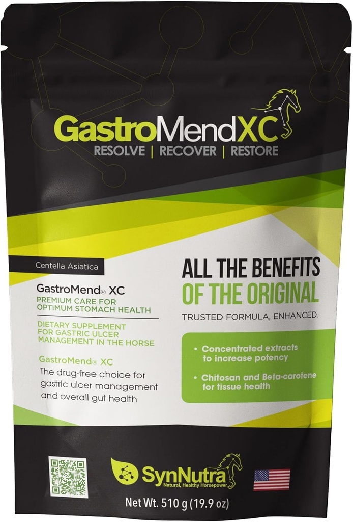 GastroMend XC, 100% naturlig Equine Mage Helse for hester, fremmer healing og forebygging av gastric Ulcers, høyt potent & effektiv, støtter gastrisk og Hindgut helse, 30 serveringer, laget i USA