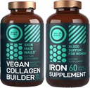 WILD FUEL Vegan Collage Builder Tabletter og jern Supplement for kvinner med folsyre Kvinne Bundle