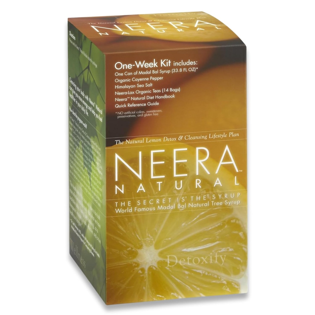 Neera naturlig én ukes pakke Master Cleanse Diet - Metabolisme Booster Lemonade Detox Colon Cleanser & Detox Gut Cleanse, Master Cleanse Lemon Cayenne Maple Detox, 7 dagers rengjøring Kit