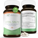 Vitale salter, elektrolyte salter for energi og utholdenhet, natriumklorid, elektrolyte kosttilskudd, blodtrykksstøtte Supplement, muskelkramper Relief, 120 saltkapsler - Return Sunn