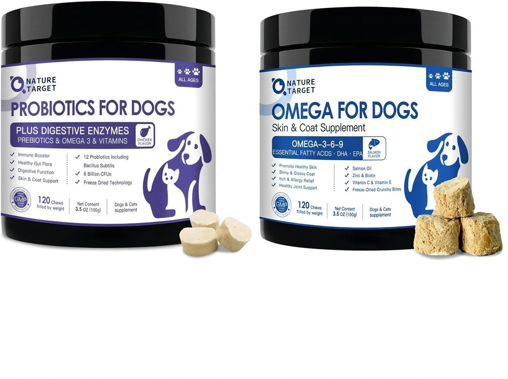NATUR TARGET Probiotika for hunder - Omega 3 Fiskeolje for hunder