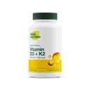 Frisk ernæring Vegan vitamin D3 + K2 Kapsler - 5000 IE D3 + 100mcg K2 som MK-7 for optimal absorpsjon - immun helse, bein helse, humør - ikke GMO - 90 kapsler, 3 måneders forsyning