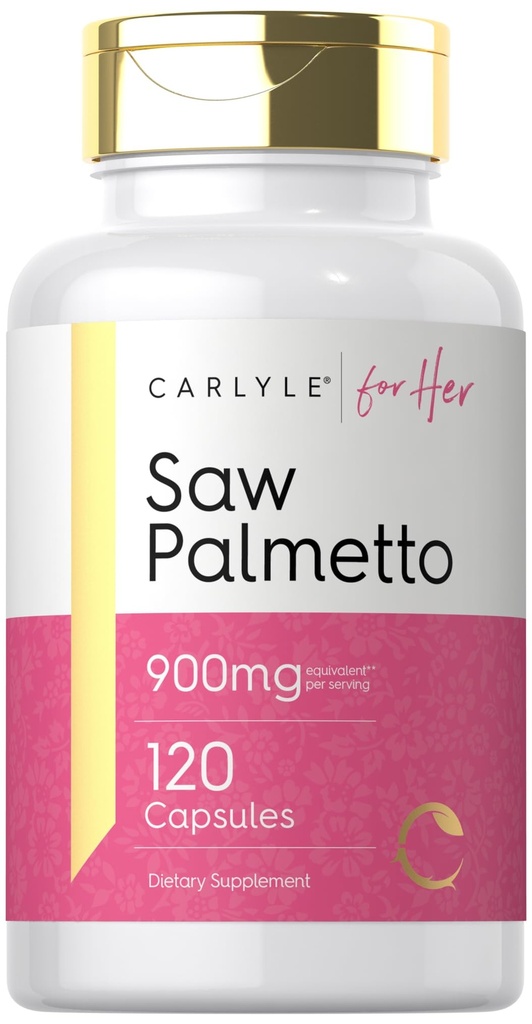 Carlyle så Palmetto for kvinner 900mg | 120 kapsler | Full Spectrum Extract Supplement | Ikke-GMO, Glutenfri Supplement | for henne