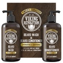 Vikingrevolusjon Skjeggvask og beard balsam for menn med Argan Olje og Jojoba Olje - Beard Softener og styrke Beard Care Skjegg Shampoo og balsam med Skjeggolje (17oz, søt tobakk)