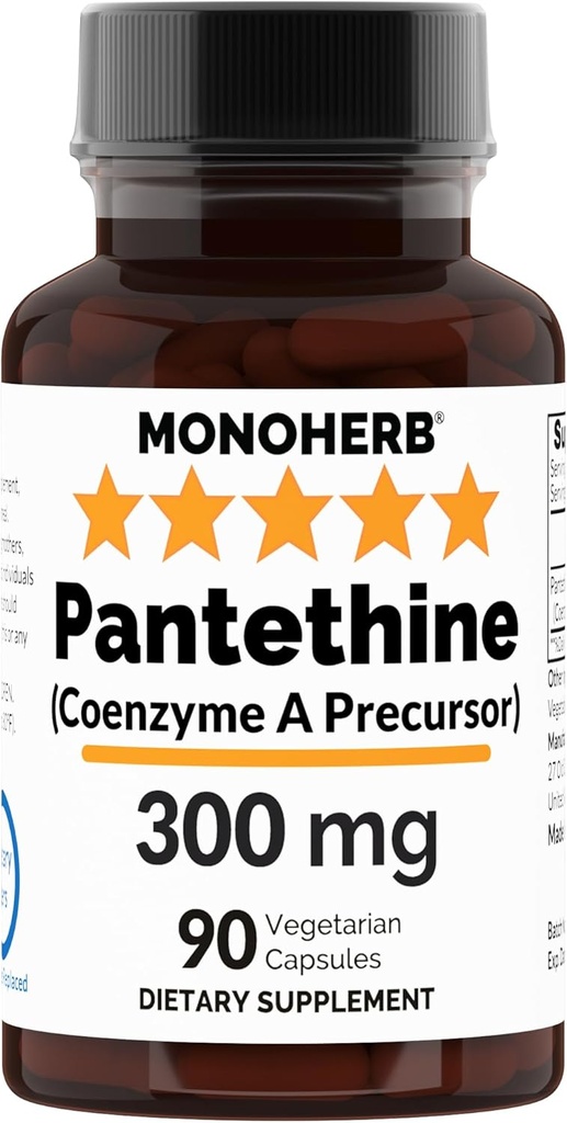 MONOHERB Pantethin 300 mg per kapsel - 90 vegetariske kapsler