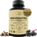 Resveratrol Supplement med Quercetin & Grape frø – 850mg Herbal blanding, høy potens Polyfenoler & antioksidanter for generell velvære, 60 vegansk kapsler
