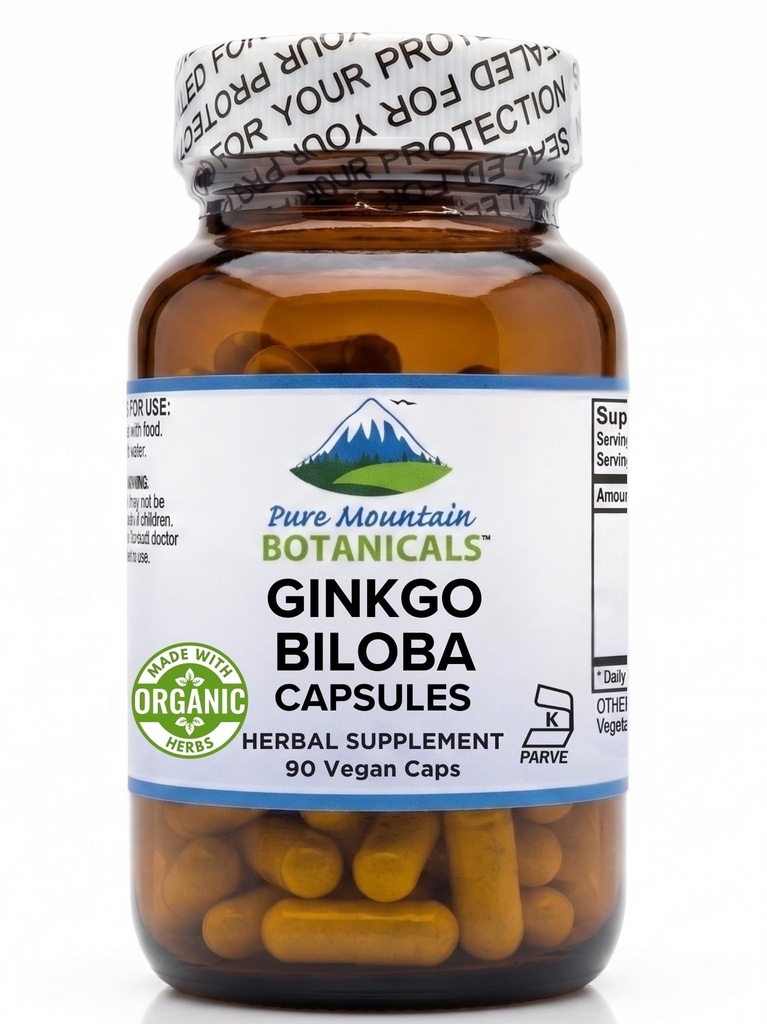 Ginkgo Biloba Capsules – Kosher Vegansk Caps med 400 mg Ginkgo Biloba Leaf og Ginko Extract Supplement