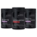 Idrettsforskning® Sunn Hud and Hair Support - Vegansk Biotin 10.000mcg med kokosolje, trippelstyrke Astaxanthin 12mg og fytoceramider 350mg per softgel · Ikke-GMO · Vegansk · Glutenfri