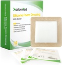 kastormet silikon klestøy kjole med gentle Border 4''x4'' 10 pakke, høy absorbens skum sår Bandage for seng Sore, ben Ulcer, Diabetisk Ulcer