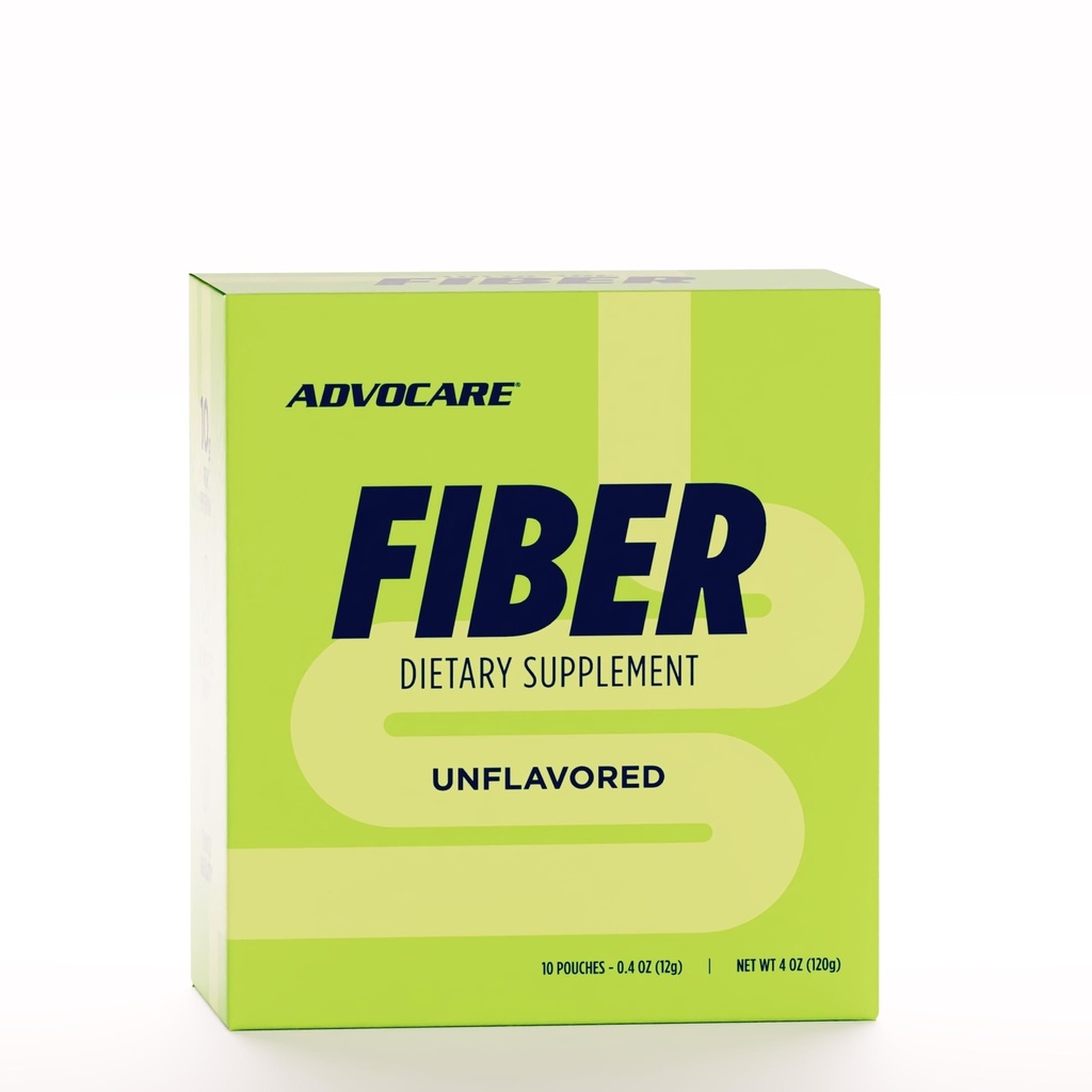 AdvoCare Fiber Diett Supplement - Daglig pulver Supplement med oppløselig & uoppløselig Fiber - Blanding Inkluderer Psylliumfrø & Corn - Støtter Digestiv Helse * - Unflavored - 10 Pouches