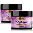 800Mg Shilajit ren Himalayan Organic, Shilajit Resin maksimal potens gullkvalitet, Shilajit Supplement med 8-i-1 naturlig blanding og 85+ spormineraler for kvinner, energi og immunitet, 60 gram(2 pakker)