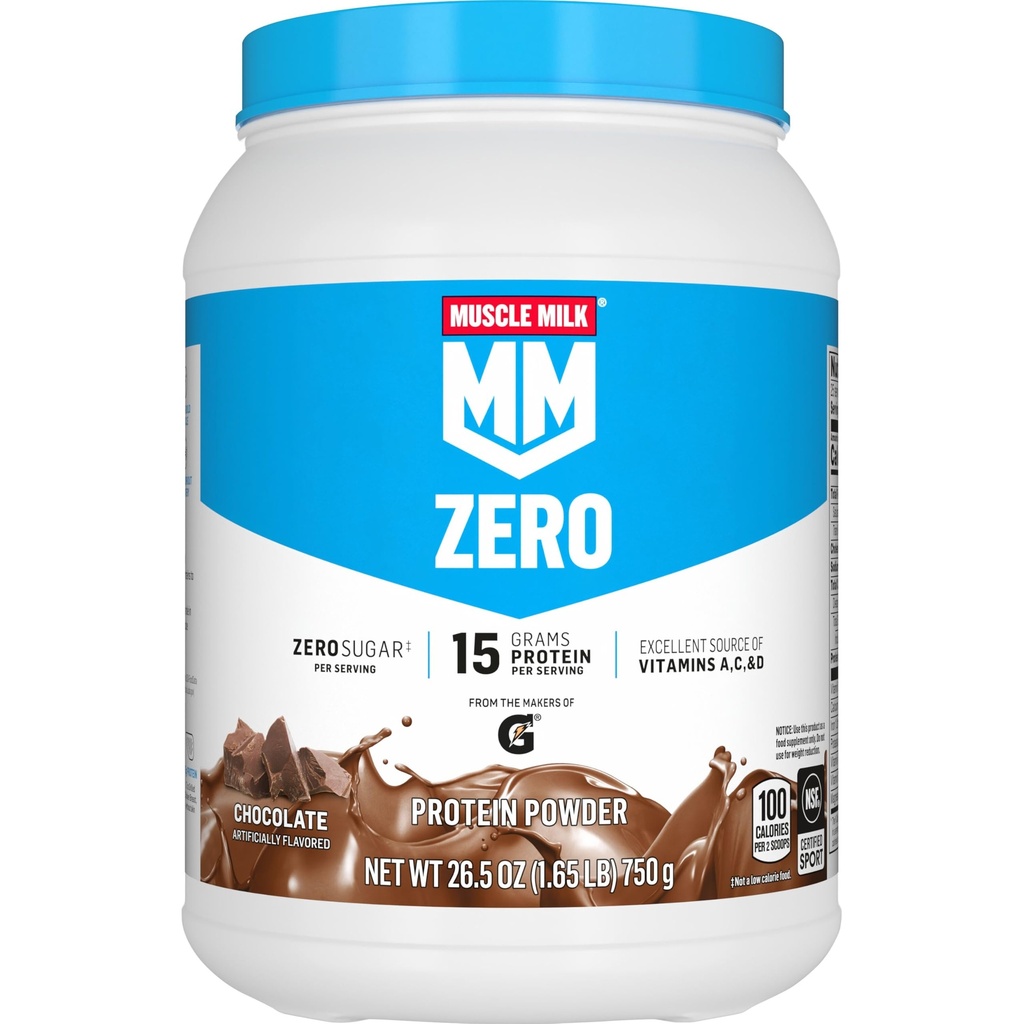 Muskelmelk ZERO, 100 kaloriprotein pulver, sjokolade, 15g protein, 1,65 pund, 25 serveringer