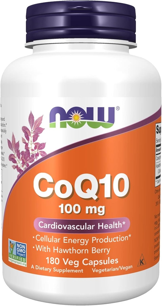 CoQ10 med Hawthorn Berry Vegetarisk, 100 mg, av nå Matvarer