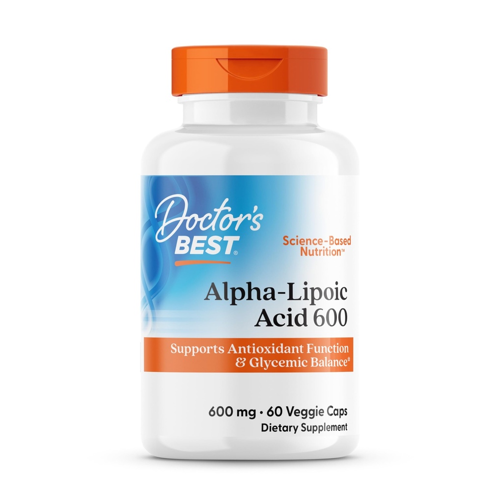 Legens beste Alpha-Lipoic Acid 600, støtter antioksidant funksjon og glykemiske balanser, ikke-GMO, Glutenfri, Vegan, Soya Gratis, 600 mg, 60 Veggie Caps