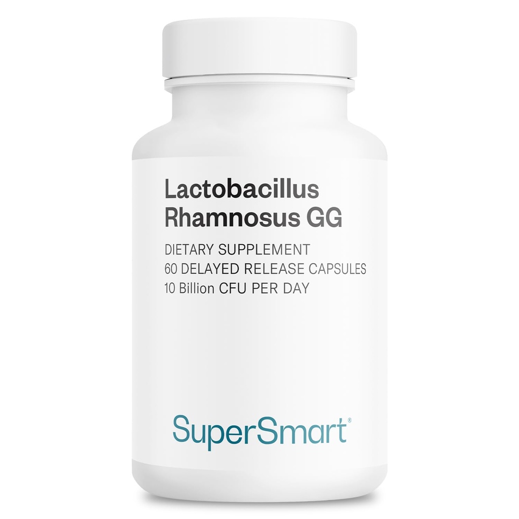 Supersmart Lactobacillus Rhamnosus GG 10 milliarder CFU per dag (LGG Probiotic with Inulin) - L. Rhamnosus Supplement | Ikke-GMO & Glutenfri - 60 DR Kapsler