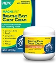 MagniLife Breath Easy Chest Cream, 4 oz, Cough & Muscle Pain Relief Cream for voksne, Chest Rub for Mucus fjerning og Nasal Congestion Relief, Naturlig Tema, Uscented