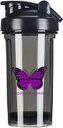 Pankreatisk kreft bevissthet 18 Ounce Shaker Flaske Drikkemikser Leak-sikker Pre Workout Protein Shakes Måltid Utskifting Skaker Flasker 500ML/18 Oz Svart &-1-1-1