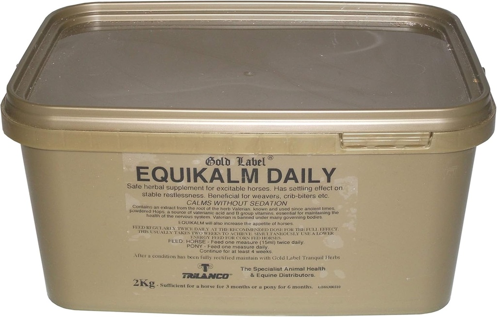 Guld etikett Equikalm daglig, hest beroligende, Hest Supplement, 2 KG