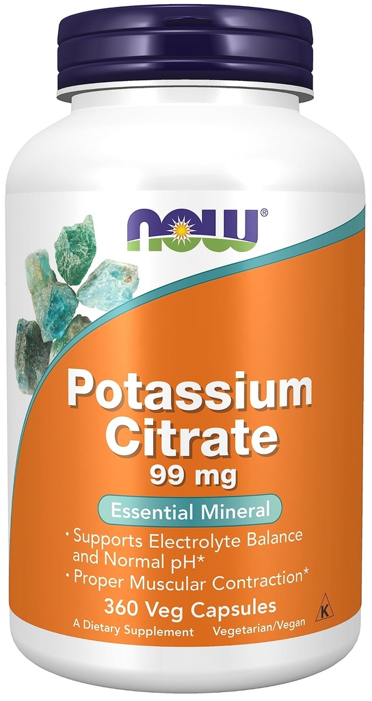 NU Matvarer, Kaliumcitrat 99 mg, støtter elektrolytbalanse og normal pH*, essensielle mineral, 360 Veg Kapsler