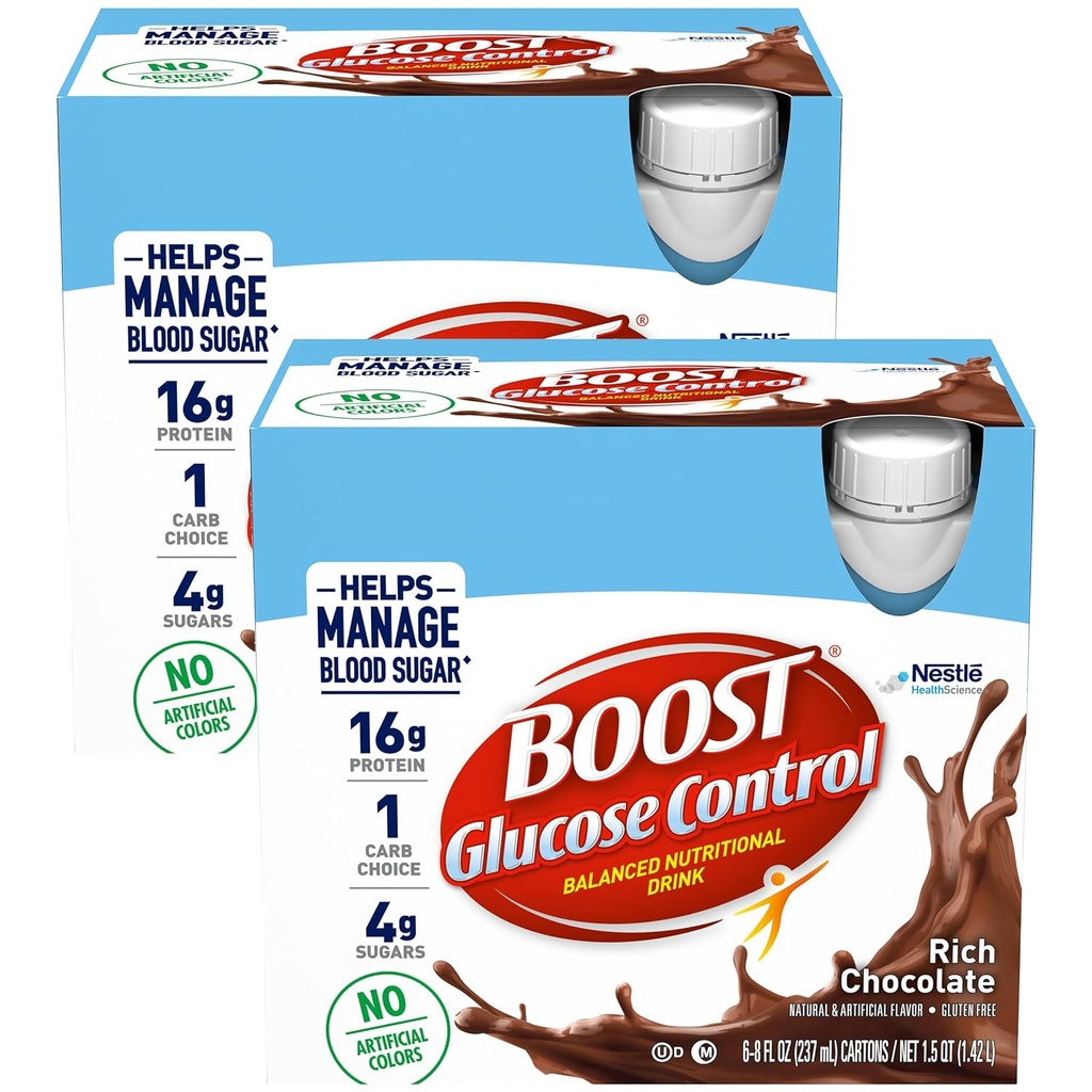 Boost glucose kontroll rik sjokolade klar til å drikke, 8 oz., 12 greve