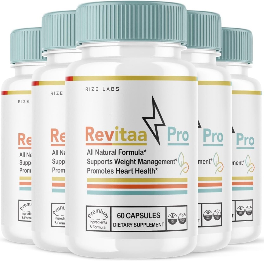 rize labs Revitaa Pro vekttap piller, Supplement brukt for å forbedre Digestive prosessen, avanserte formelkapsler - Pakke med 5(300 kapsler)