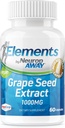 NevropAWAY Elements Grape frø ekstrakt 1000mg per servering (60 500mg syre motstandsdyktige kapsler per flaske) tredjepart testet i en cGMP Facility