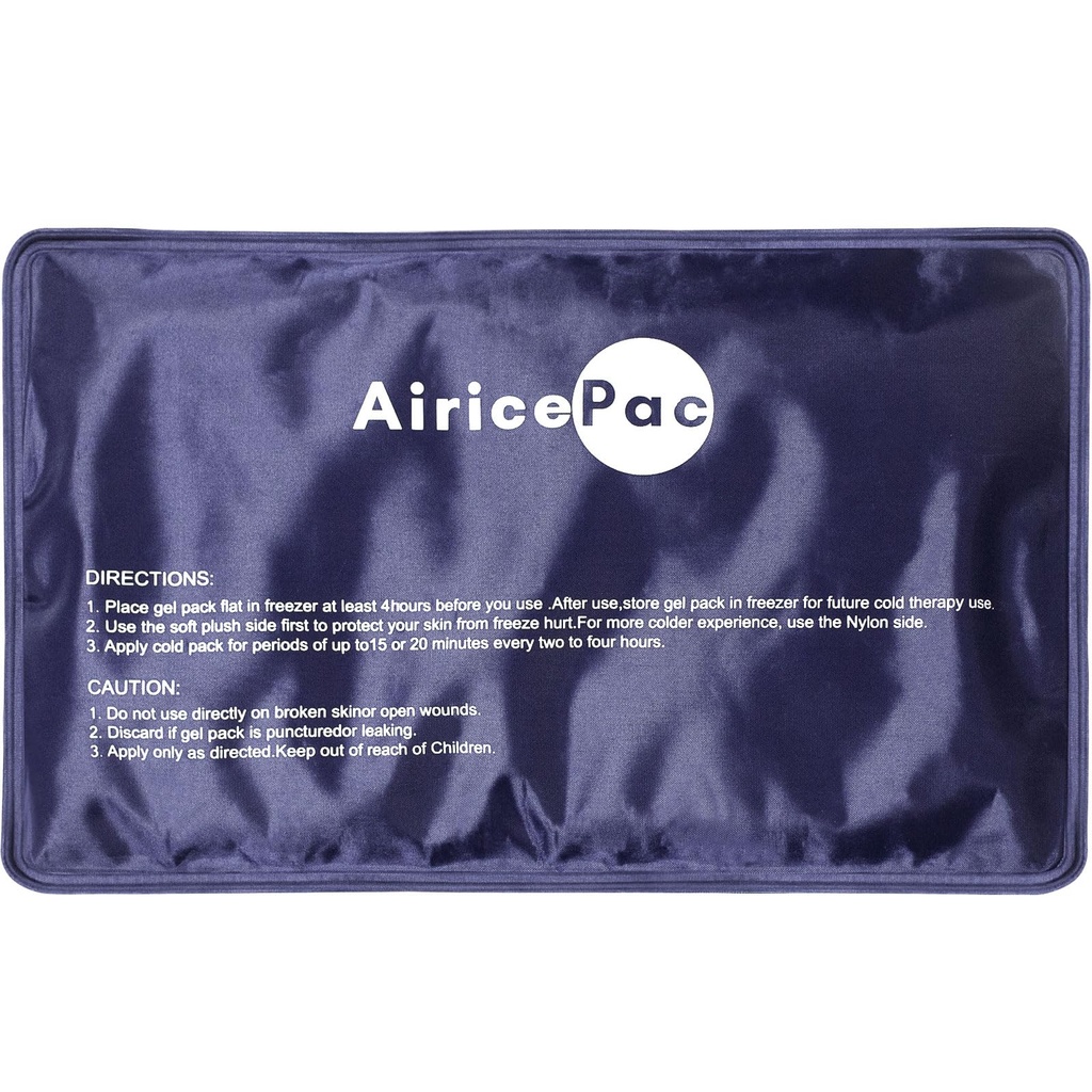 AiricePac ispakker for skadeskader Reusable, Gel Cold Pack for Knee Neck Shoulder Ankle Elbow Pain Relief, Cold Compress Therapy for hevelse, Bruises, Kirurgi, 7\"x 11 \", Blå