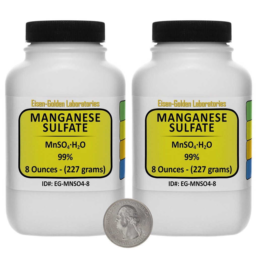Mangansk sulfat [MnSO4(H2O)] 99% AR-klasse pulver 1 Lb i to rom-Saver flasker