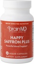 Dr Amen BrainMD Happy Saffron Plus - 90 kapsler, pakke med 2 - Med Saffron Blomsterekstrakt, Curcumin & Sink - Vegan, Glutenfri - 60 Total Services
