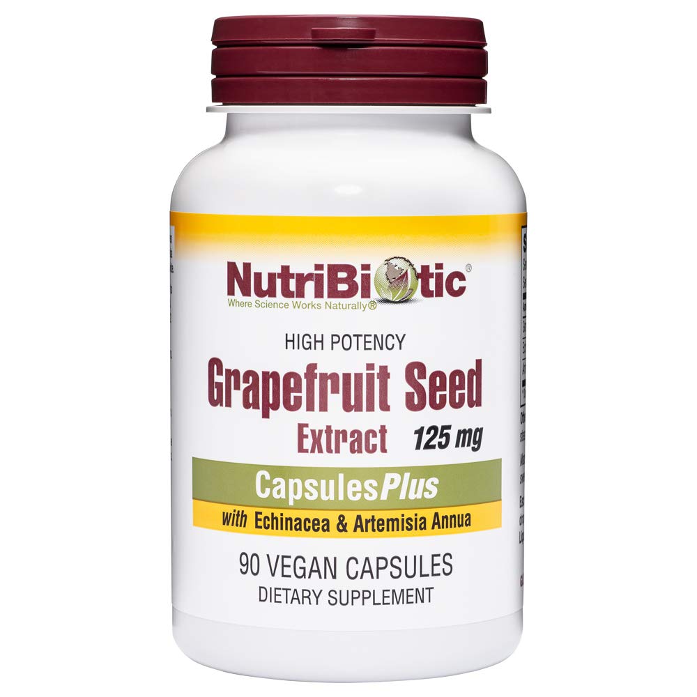 NutriBiotic Grapefruktfrøekstrakt KapslerPlus, 125 mg GSE, 90 teller