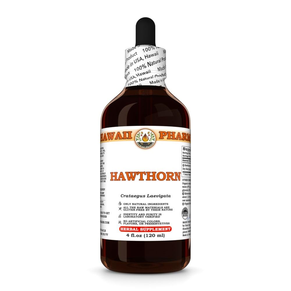 Hawthorn ekstrakt, Tinktur for hjerte velvære, støtter sirkulasjon, fremmer lipid balanse, antioksidant rik, øker immunstyrke - 4 floz