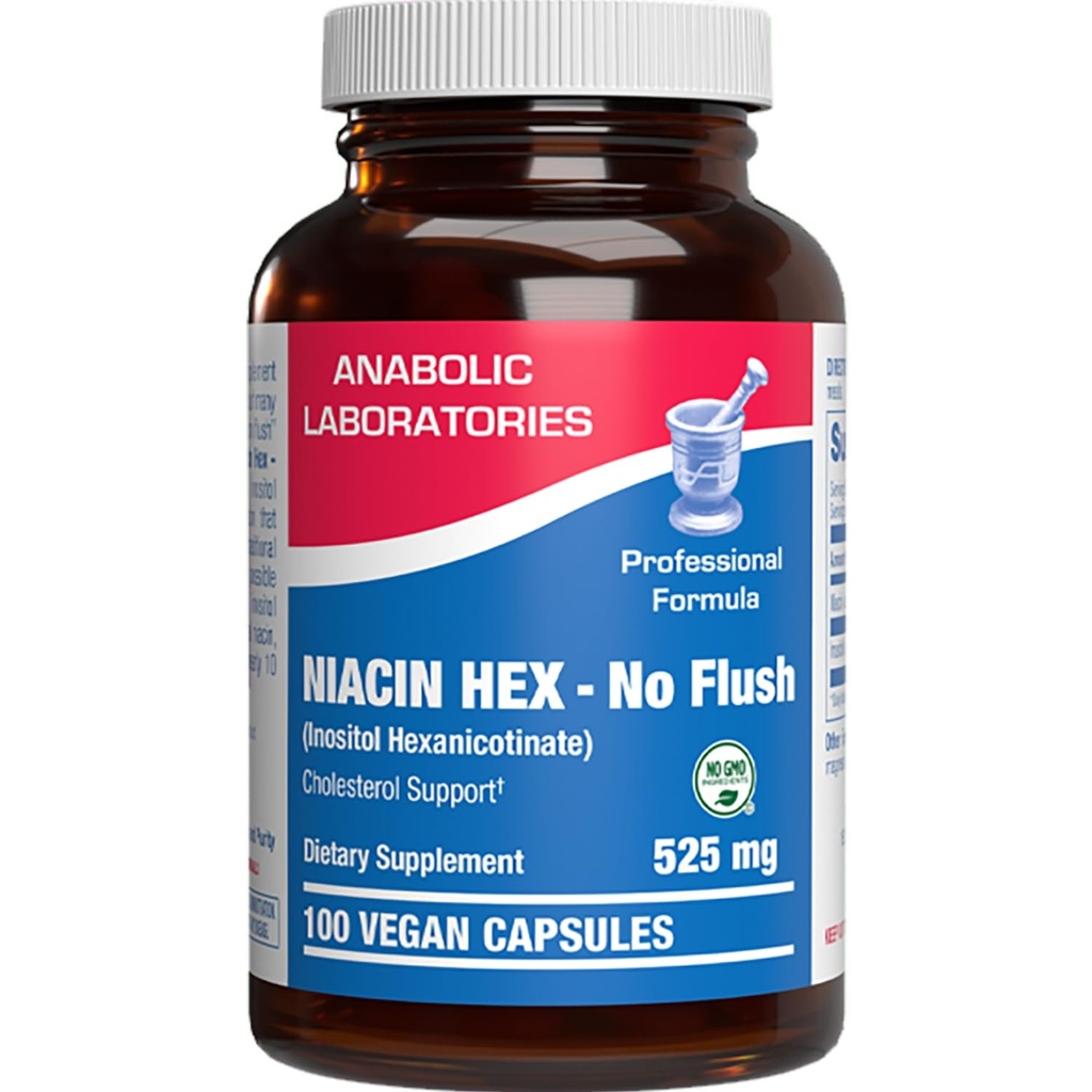 Høy absorpsjon Vitamin B3 Niacin Flush Gratis - klinisk formel Flush gratis niacin Supplement fra Inositol Hexanicotinat for hjerte hud & nerve støtte - Vegansk ikke-GMO laget i USA - 100 Serveringer