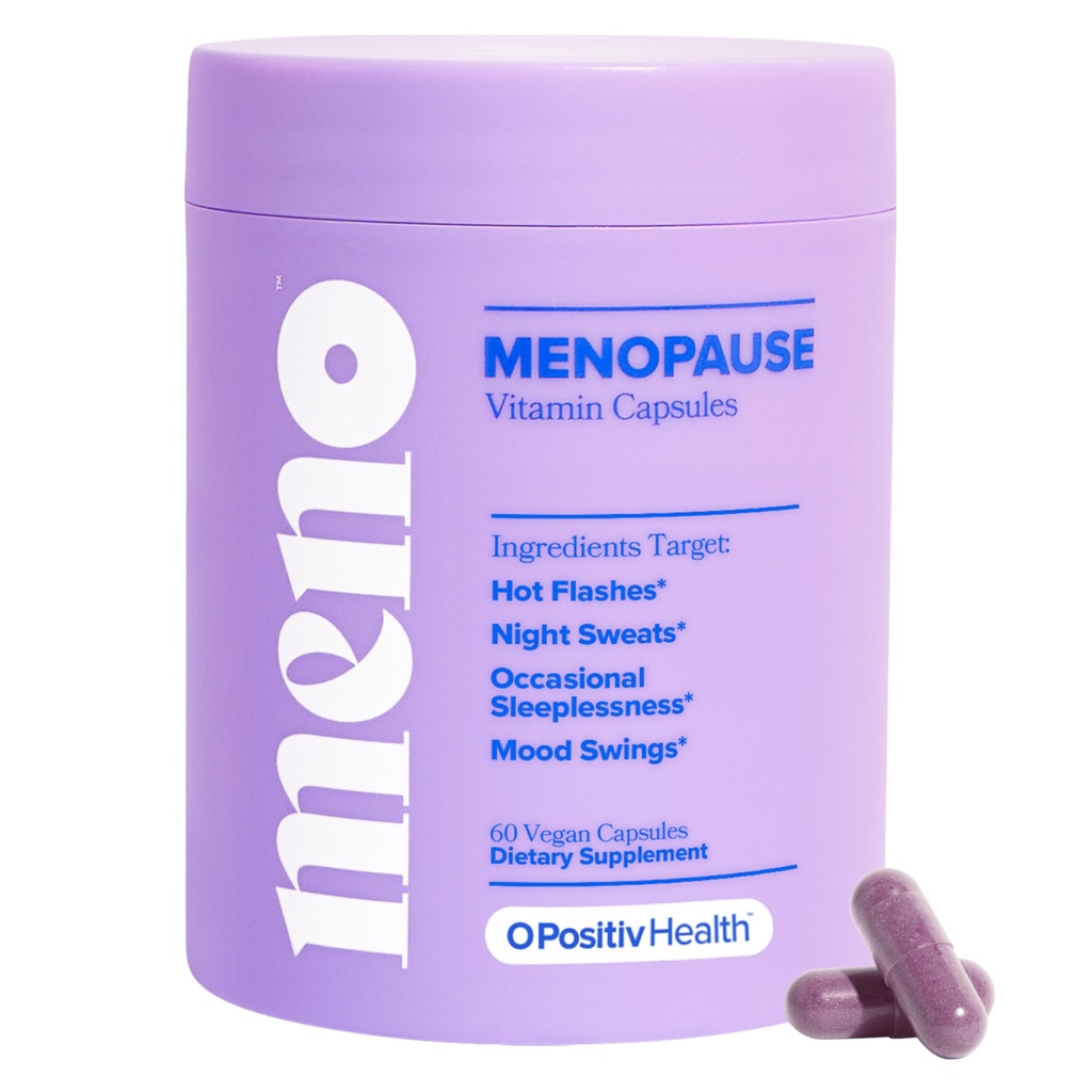 O Positiv MENO Vitaminer for Menopause - Hormone-fri Menopause Supplement for kvinner - Black Cohosh & Ashwagandha KSM-66 - Hjelper Relieve Hot Flashes, Natt Sweats, Mood Swings - 30 Serveringer (Pack of 1)