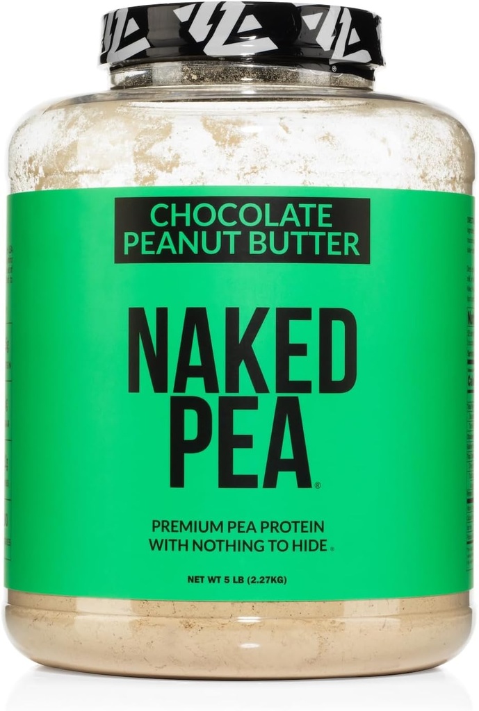 Naked Pea - Sjokolade Peanut Smør Protein fra US & Canada Farms, Organic Cocoa, Organic Coconut Sukker - Ingen GMO, Ingen Soya, og Glutenfri, Aid Vekst og Recovery - 52 Serveringer