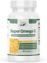Super Omega-3 Fiskeolje, støtter hjertehelse, 1000 mg, 300 mg Omega-3, hurtigutgivelse Softgels, laget i USA, 60 Softgels