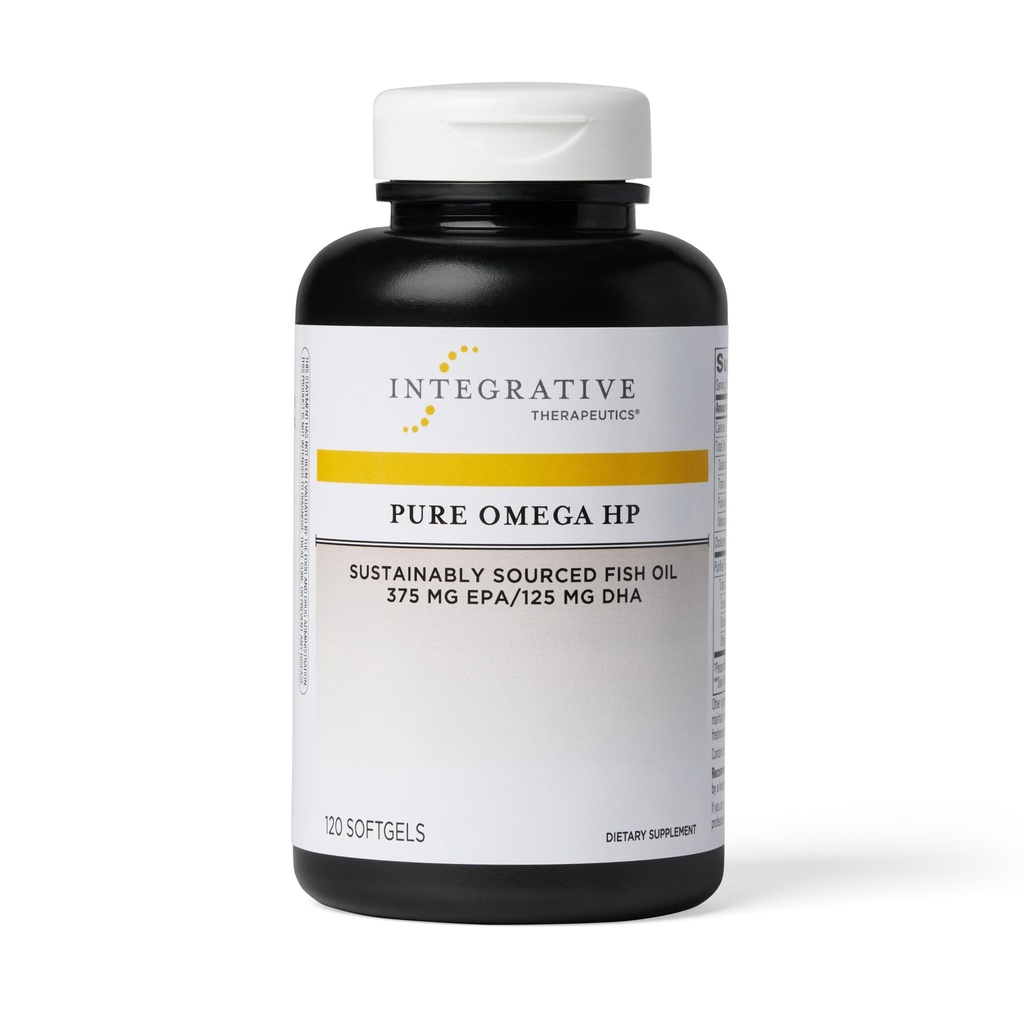Integrative Therapeutics Pure Omega HP - Fiskeolje Supplement for næringsdyktig støtte - Støtter hjertehelse* - Ingen fiskelige Burps - Utmerket kilde - Gluten & Dairy-Free - 120 Softgels (120 Services)