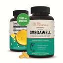 Live Conscious OmegaWell Omega 3 Fiskeolje - 2000mg Kapsler: Hjerte, Hjerne, & Fellessupport - 800 mg EPA 600 mg DHA - Utmerket kilde - Softgels - 30 dagers forsyning