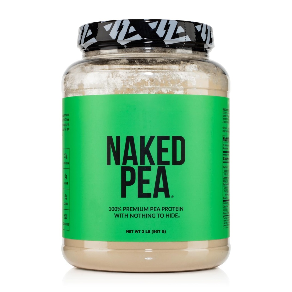 NAKED Pea - 2LB 100% Pea Protein Powder fra nordamerikanske farmer - Uslavored Vegansk Pea Protein Isolat - Plant Protein Powder, Lett å Digest - 30 Serveringer