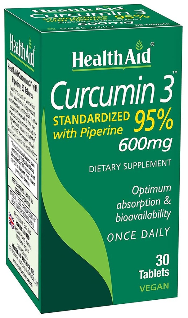 Curcumin Complex 600 mg, 30‐Count | Turmeric ekstrakt med Bioperin for forbedret absorpsjon, 95% Curcuminoids | Vegan, daglig felles og immun støtte Supplement