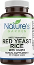 NATURE 'S GARDEN ESSENTIALS Red Yeast Rice Organic med CoQ10-90 Veggie Caps med 600mg Organic Red Rice Yeast Plus Co Q 10 - Natures Support for Kolesterol