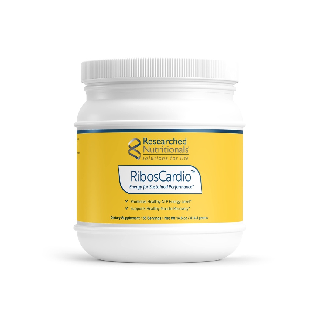 Forskningsbaserte næringsstoffer RibosCardio ATP Energipulver - D Ribose & L Carnitine Supplement med magnesium, Malic Acid - støtter muskelgjenvinning, hjerte helse og hjerne helse (41,4 g)