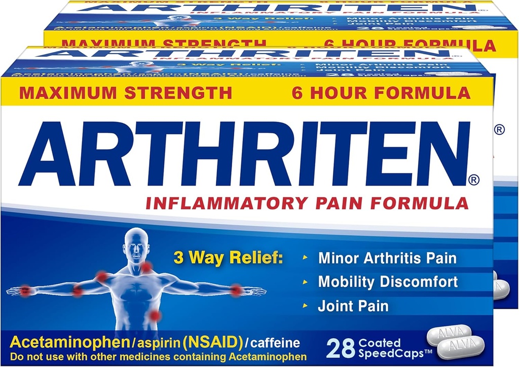 Inflammatory smerte formel - maksimal styrke - 6 timers formel - 28 kapler (pakke med 2)