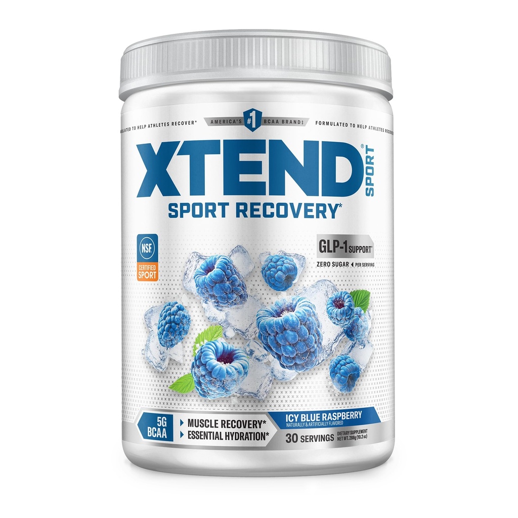 XTEND Sport BCAA pulver blå bringebær is - Elektrolytt pulver for utvinning og hydrasjon med aminosyrer - 30 serveringer
