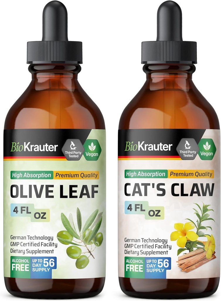 BIO KRAUTER Olive Leaf Tinktur 4 Fl. Oz. & Cats Klo Tinktur 4 Fl. Oz.