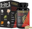 5-i-1 Fierce immunforsvarstilskudd, immunstøttesupplement og boosters for voksne, vitamin C, Quercetin, vitamin D, sink, L-arginin, hesperidin, immunforsvarsstøtte, 90 kapsler (1 måneds forsyning)