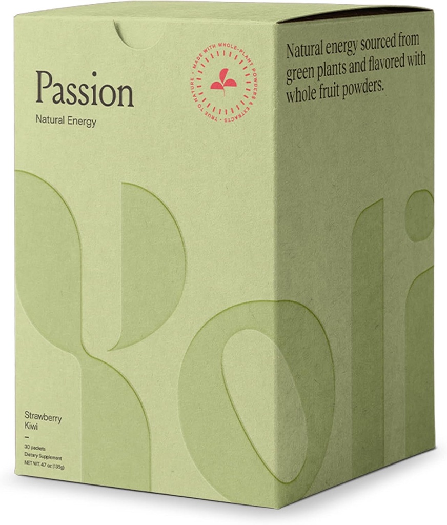 Yoli® Passion Energy Drink Powder Mix - naturlig energidrikkblanding for utholdenhet og utholdenhet, 30 pakker - Jordbær Kiwi Flavor