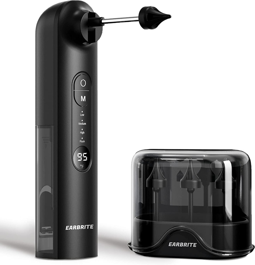 Ear Wax fjerning - Elektrisk øre Irrigation Flushing. System, vanndrevet ørerenser med 4 trykkmoduser