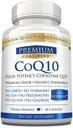 CoQ10 - Coenzym Q10 300mg med MCT olje og Piperine - Rask absorpsjon - Økt antioksidant nivå, forbedre energi, støtte Cardio og fruktbarhet - 60 kapsler - Vegansk Vennlig