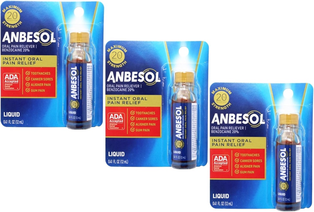 Anbesol Maksimal styrke væske, 0.41 Fluid Ounce (pakke med 3)